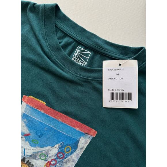 NWT Gosha Rubchinskiy Rassvet Waterful Ring TossGreen Tee T Shirt - Picture 4 of 5